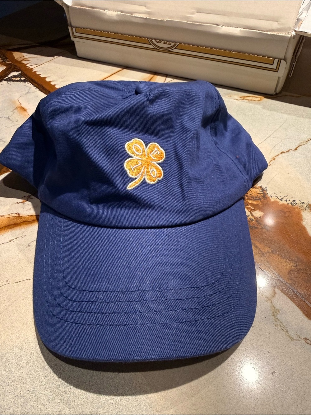 Octobre Editions Navy Blue Embroidered Clover Baseball Cap - New/Never Worn